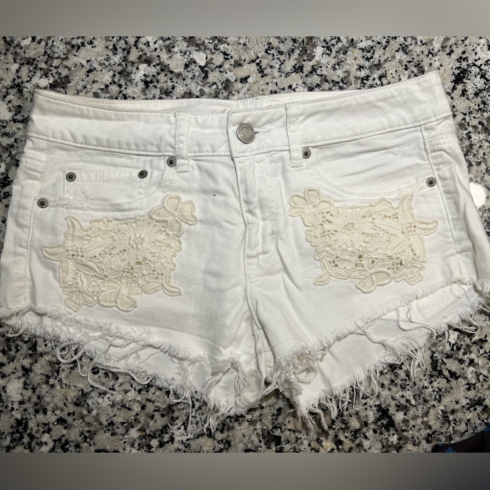 American Eagle Jeans Shorts with Embroidered Front Pockets